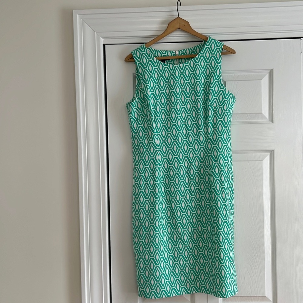 Mario Serrani Made in Italy - Green Geometric Sleeveless Dress